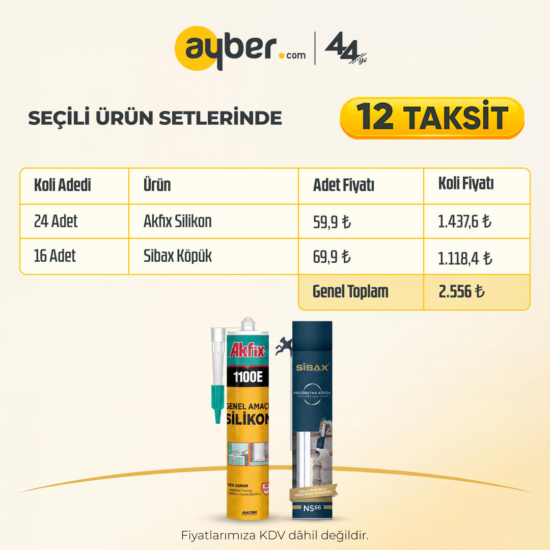 Akfix Silikon x Sibax Köpük | Ürün Seti | 12 Taksit