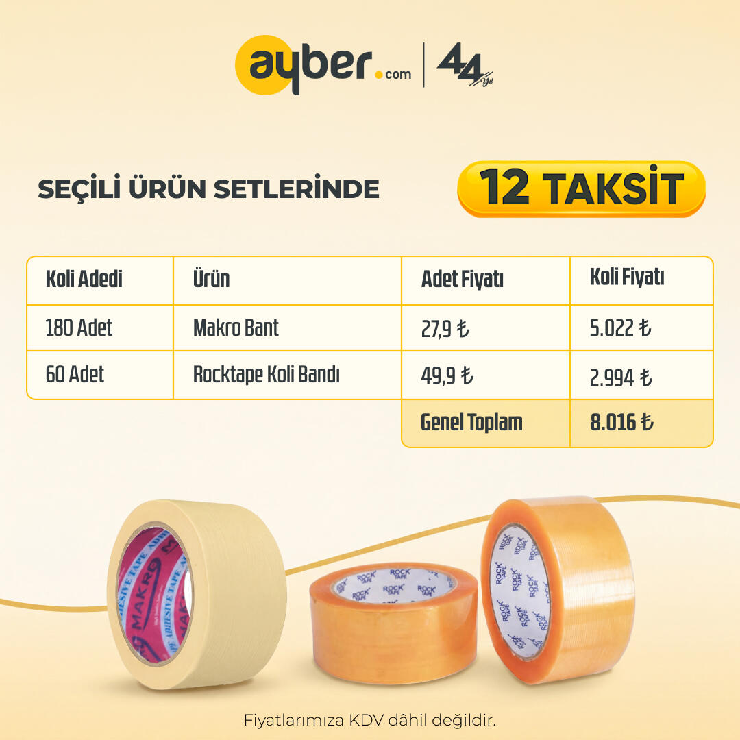 Makro Bant + Rocktape Koli Bandı | Ürün Seti | 12 Taksit