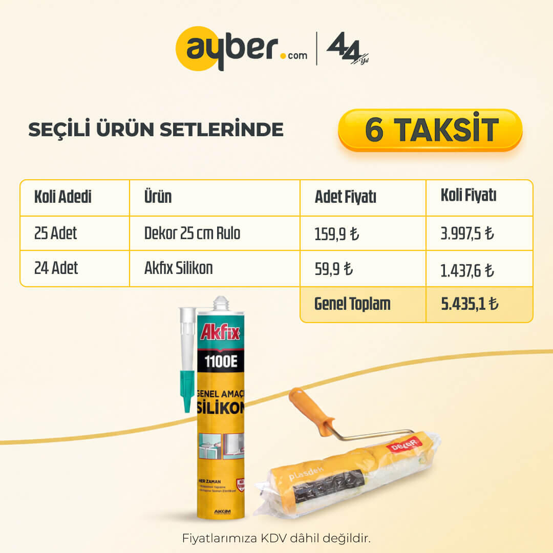 Dekor Rulo + Akfix Silikon 6 Taksit