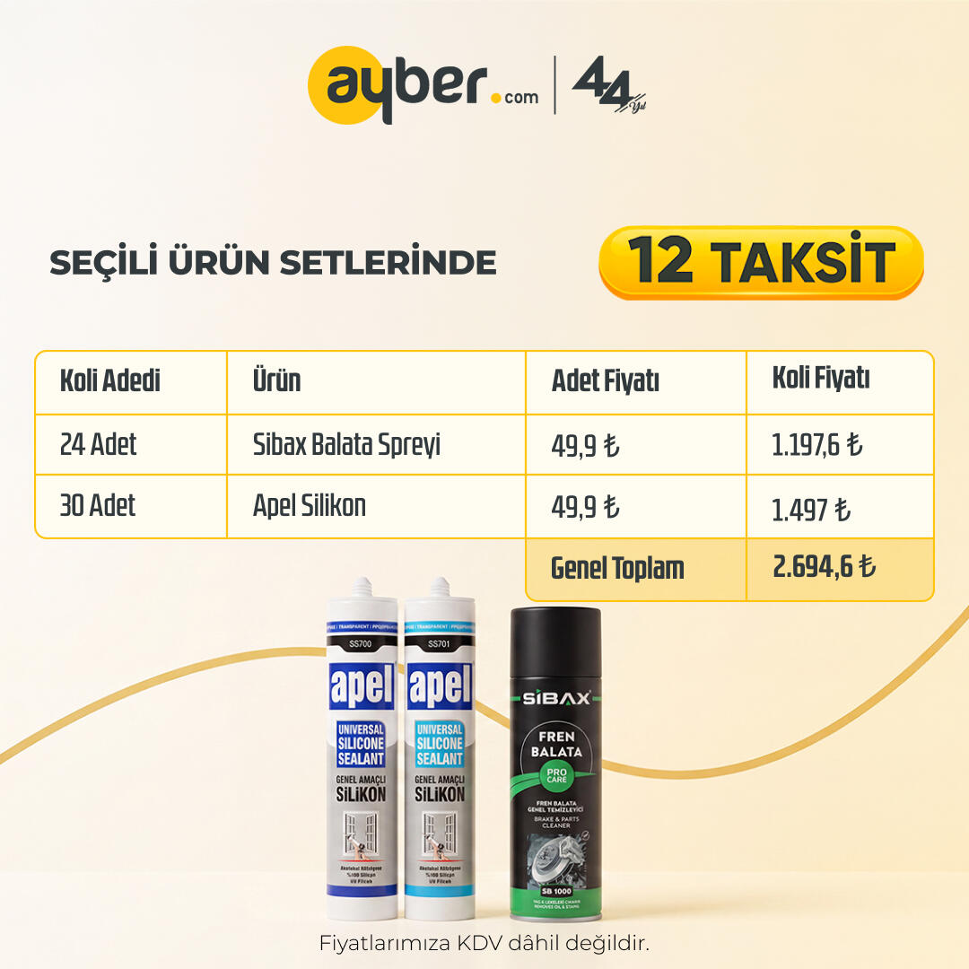 Sibax Balata Spreyi + Apel Silikon | Ürün Seti | 12 Taksit