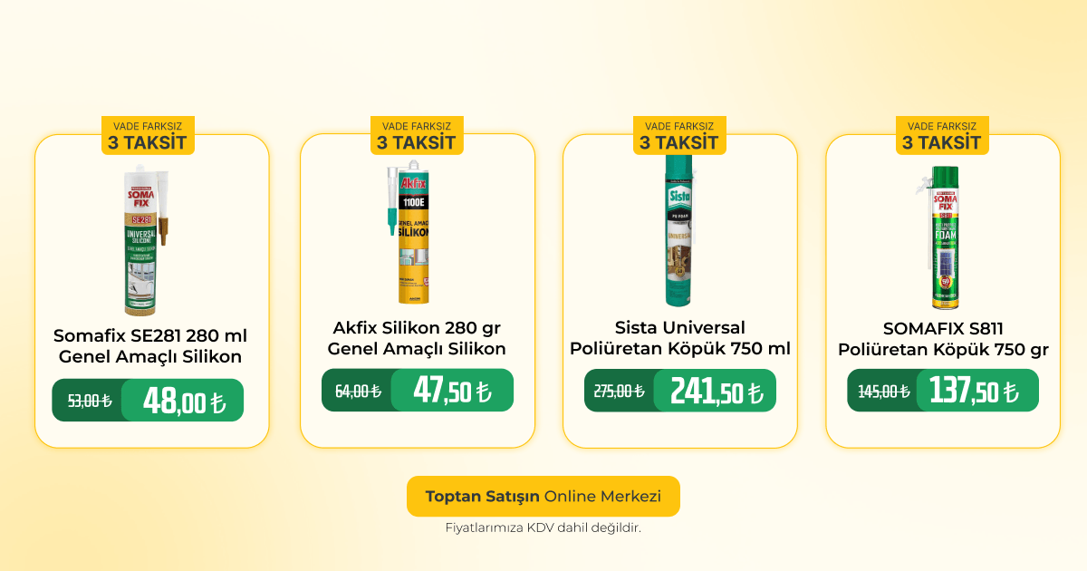 Silikon ve köpük kampanyası, vade farksız 3 taksit