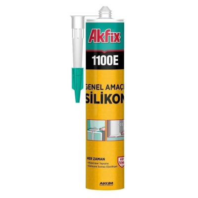 Akfix 1100E Silikon 280 gr Şeffaf Genel Amaçlı Silikon - 1