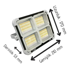 Cata CT-4698 200W Miami Solar Led Güneş Enerjili Projektör Taşınabilir - 2