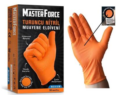 Masterforce Turuncu Nitril Eldiven 50'li Paket XL - 1