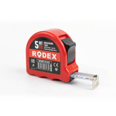 Rodex 5m x 25mm Kırmızı Şerit Metre - 1