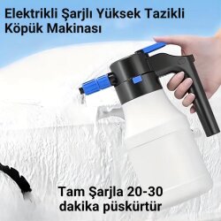 Şarjlı Otomatik 1.5 Litre Yüksek Basınçlı Araç Yıkama Köpük Püskürtücü El Pompası, Otomobil Temizleme Pompası - 3