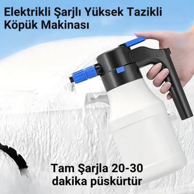Şarjlı Otomatik 1.5 Litre Yüksek Basınçlı Araç Yıkama Köpük Püskürtücü El Pompası, Otomobil Temizleme Pompası - 3